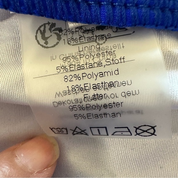 Vibrant Blue Ruffle Bikini with High-Waisted Design - Picture 5 of 5